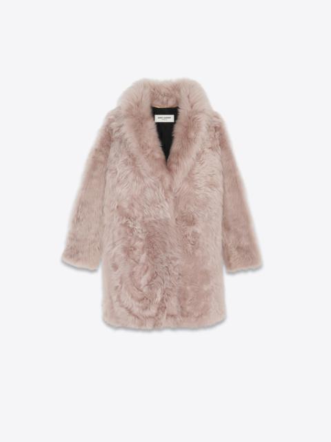 long coat in shearling