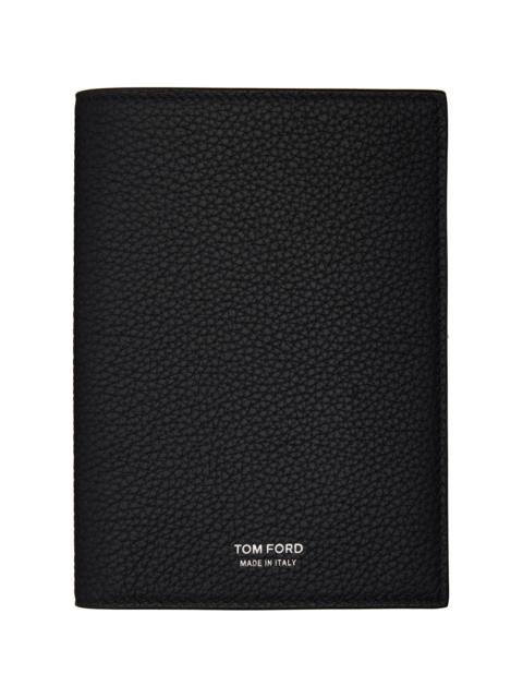 Black Soft Grain Leather T Line Passport Holder