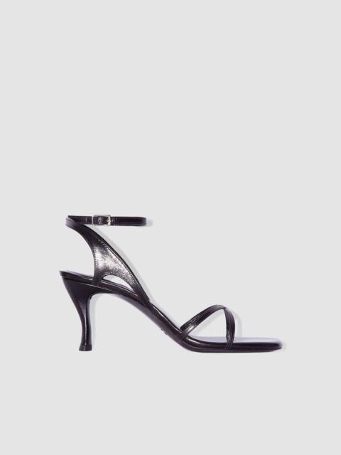 Rosko Black Creased Calf Leather Sandal