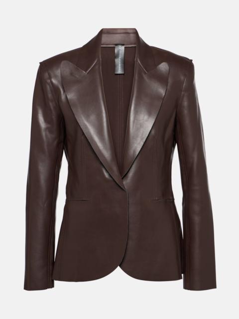 Faux leather blazer