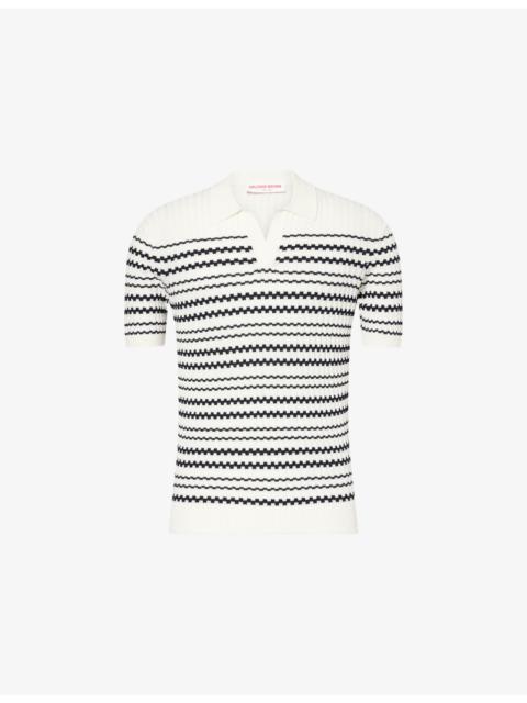 Canet Geometric-Pattern Cotton Polo Shirt