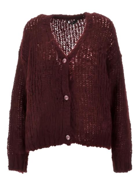 button textured knit cardigan