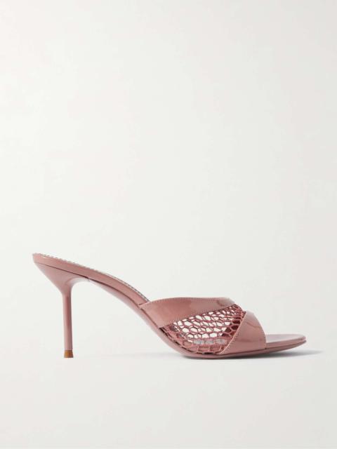 Lidia patent-leather and mesh sandals Pink