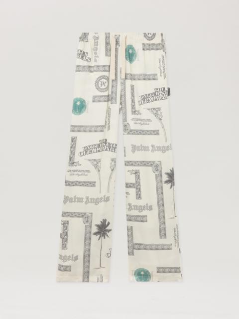 Dollar Print Wide-Leg Pants