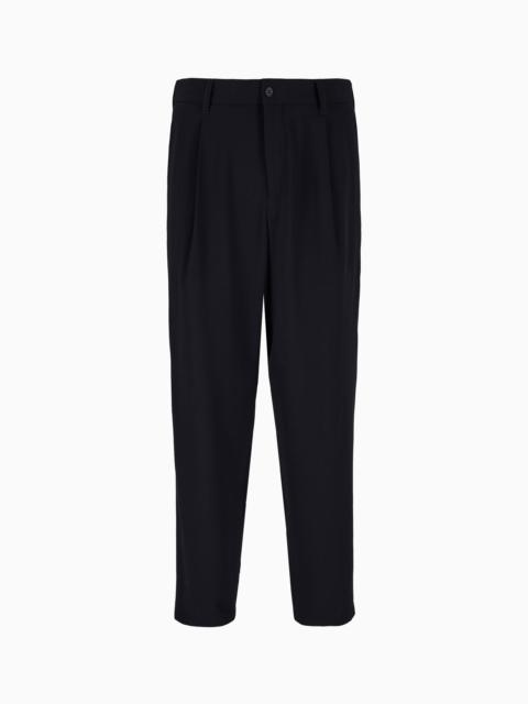 Single-pleat virgin wool trousers