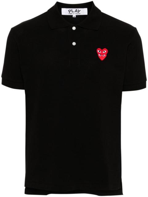 heart-patch cotton polo shirt