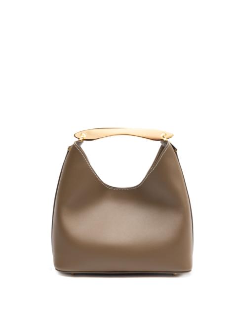 Small Boomerang Leather Rock/White Stitches