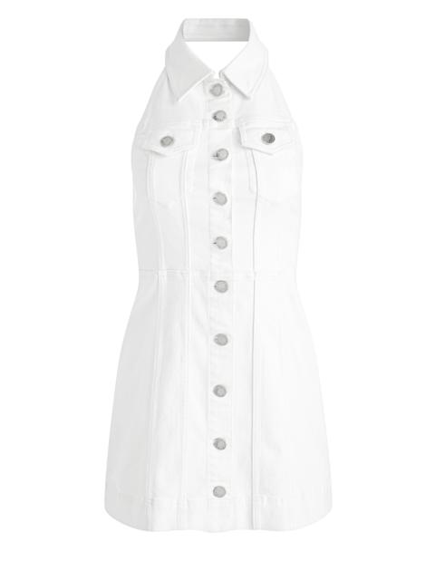 KENDALL DENIM HALTER MINI DRESS