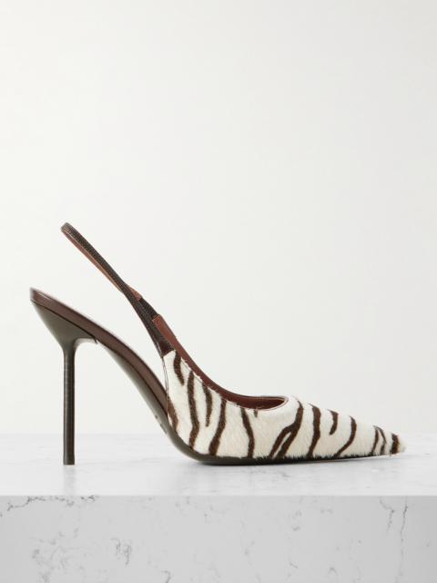 Lidia Leather-trimmed Zebra-print Calf Hair Slingback Pumps