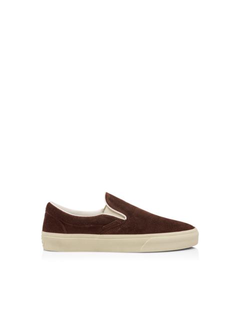 PERFORATED SUEDE JUDE SLIP ON SNEAKER