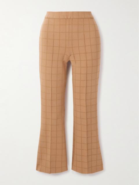 Kick Checked Stretch-knit Flared Pants