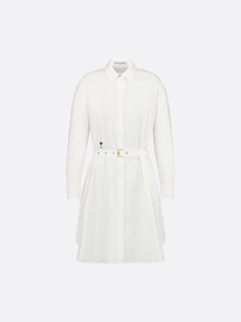 Belted Macrocannage Shirtdress