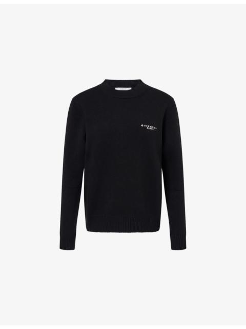 Logo-Embroidered Wool and Cashmere-Blend Jumper