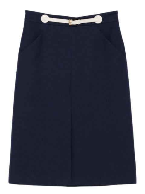 belted midi skirt