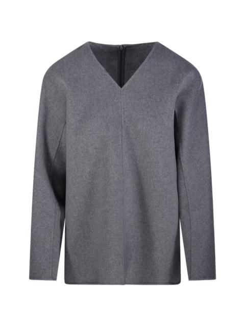 V-neck wool blouse