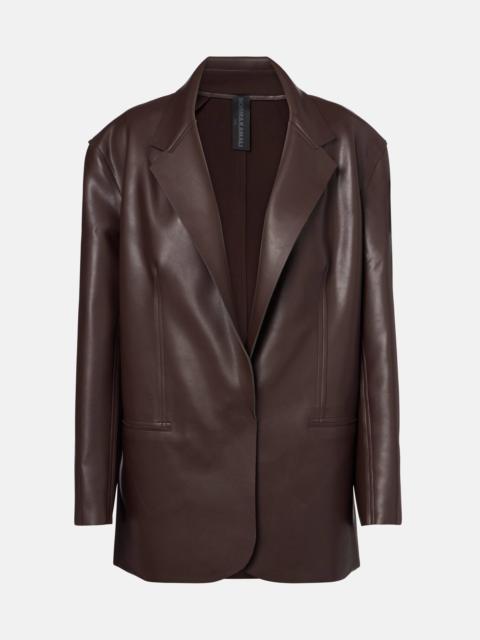 Oversized faux leather blazer