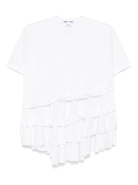 asymmetric ruffled T-shirt