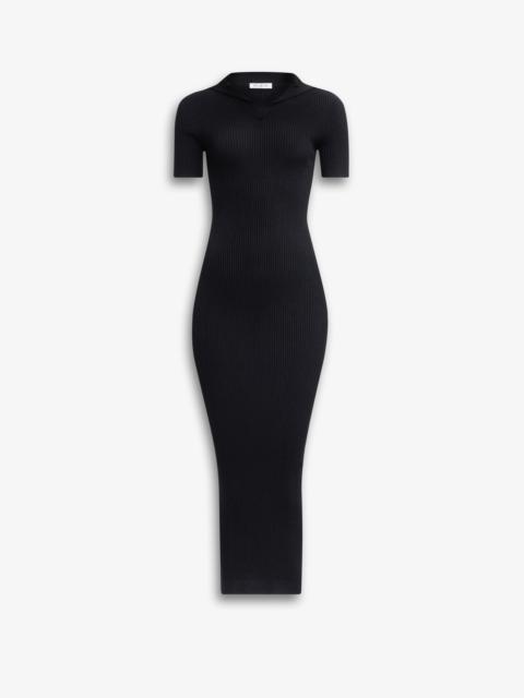 RIBBED KNIT DRESS WITH HOOD
