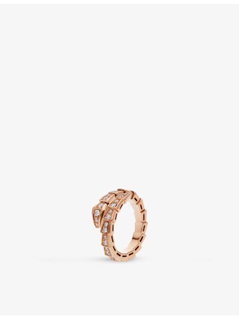 Serpenti Viper 18ct rose-gold and 0.73ct brilliant-cut diamond ring