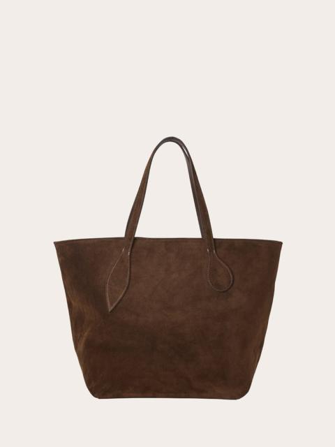 SPROUT TOTE DARK BROWN SUEDE