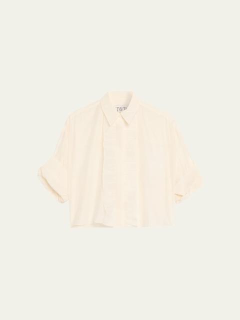 Next Ex Cotton-Silk Ruffle Shirt