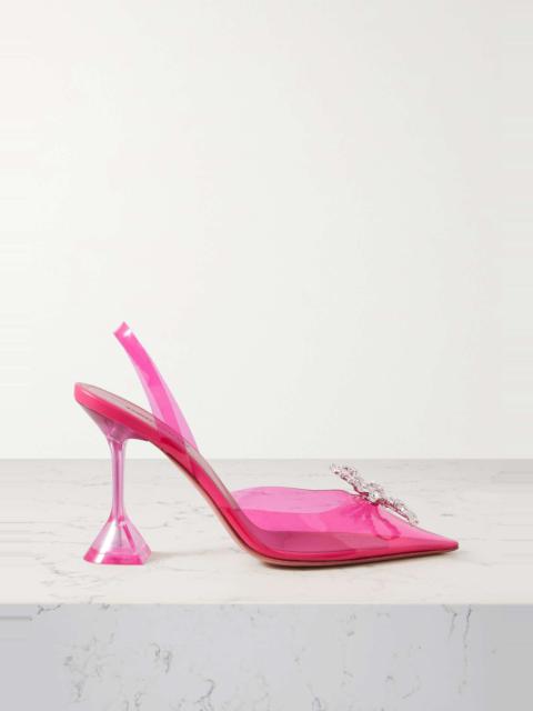 Rosie crystal-embellished bow-detailed PVC slingback pumps