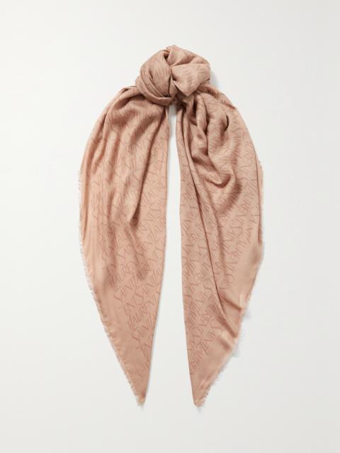 Printed Modal And Cashmere-blend Twill Scarf
