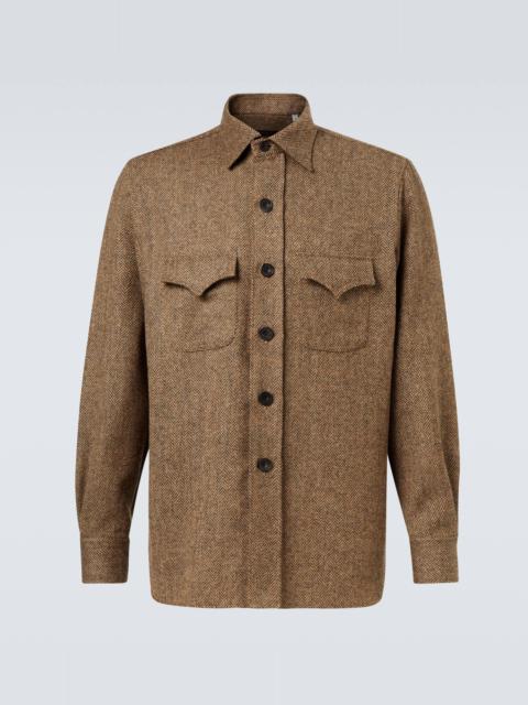 Herringbone wool Western shirt