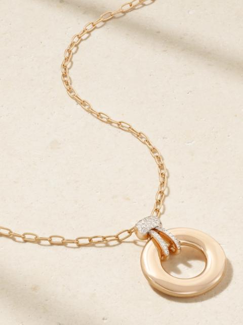 Iconica 18-karat Rose Gold, Rhodium-plated And Diamond Necklace