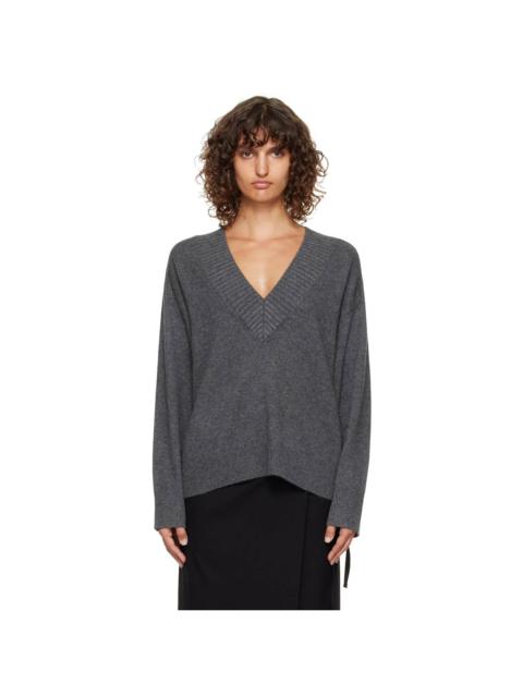 Gray Sage LDS V Neck Cashmere Sweater