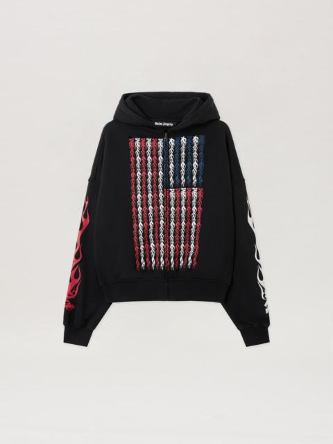 Flames Flag Zip Hoodie