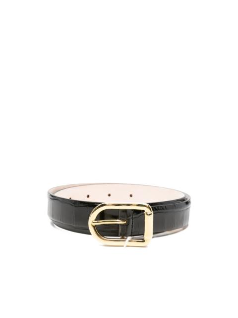 Mija crocodile-effect buckle belt