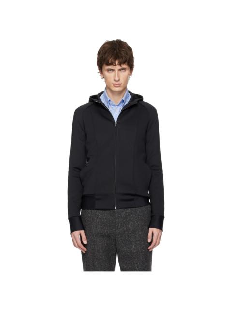 Black Neoprene Embossed VLogo Hoodie