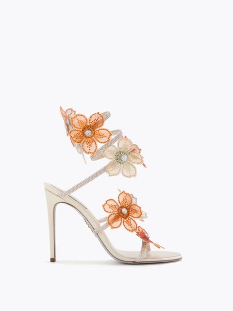 PEACH FLOWER IVORY AND ORANGE SANDAL 105