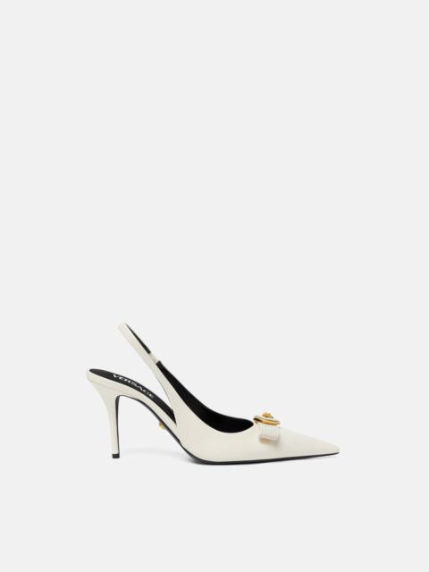 Gianni Ribbon Leather Slingbacks 85 mm