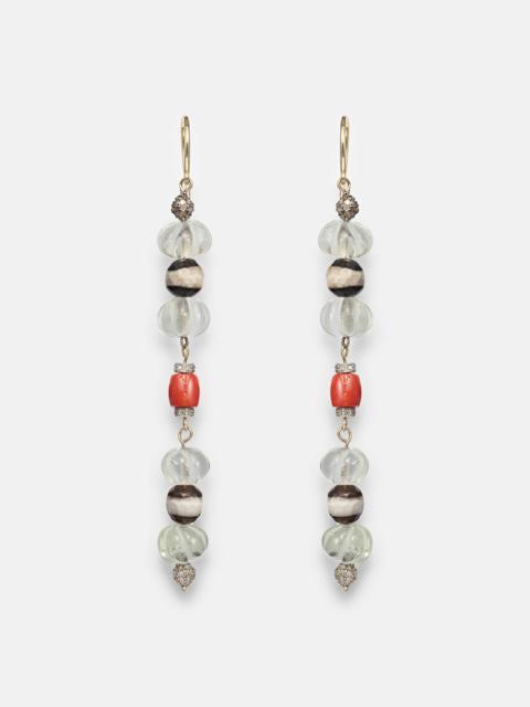 9kt gold (375/1000) and sterling silver (925) earrings with gemstones