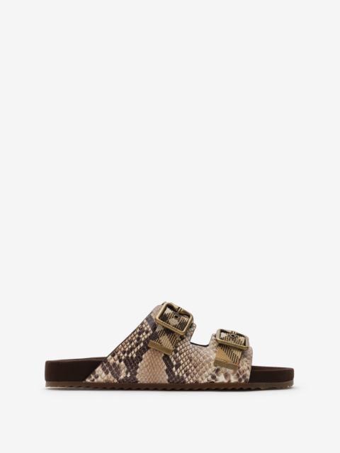 Python-print Leather Urchin Sandals​