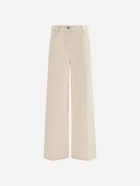 Wide leg Jeans in flocked denim
