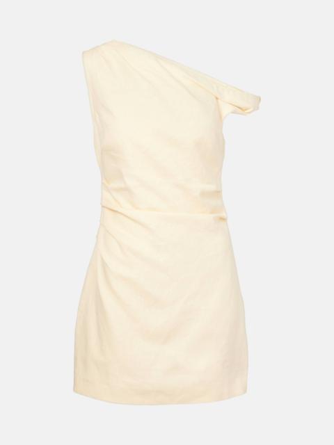 Iris one-shoulder linen minidress