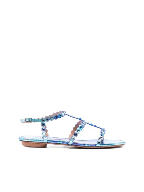 Tequila crystal-embellished leather sandals