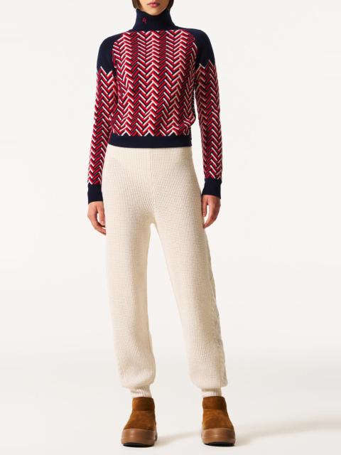 Chunky Chevron Turtleneck Sweater