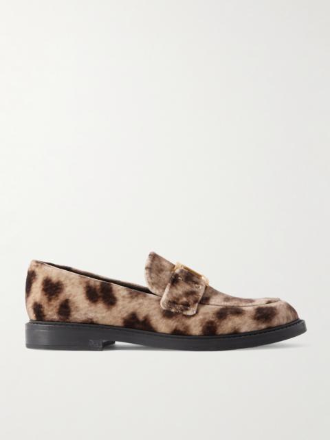 Marcie Leopard-print Velvet Loafers