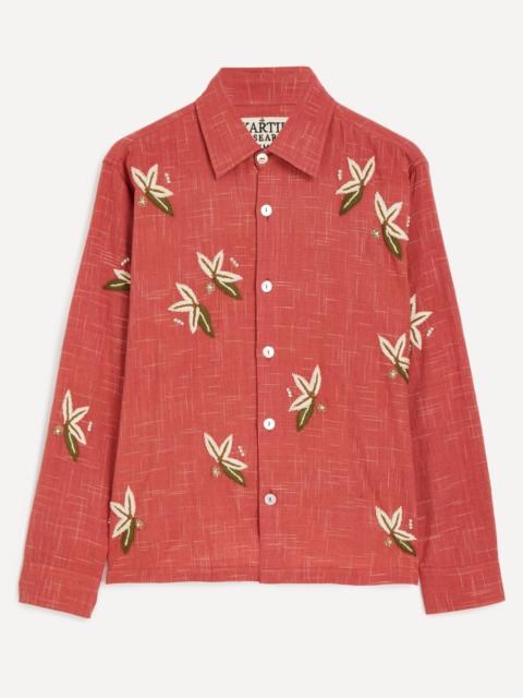Hand-Embroidered Floral Shirt