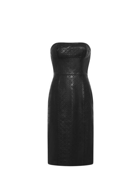 Moonogram Embossed Leather Mini Dress