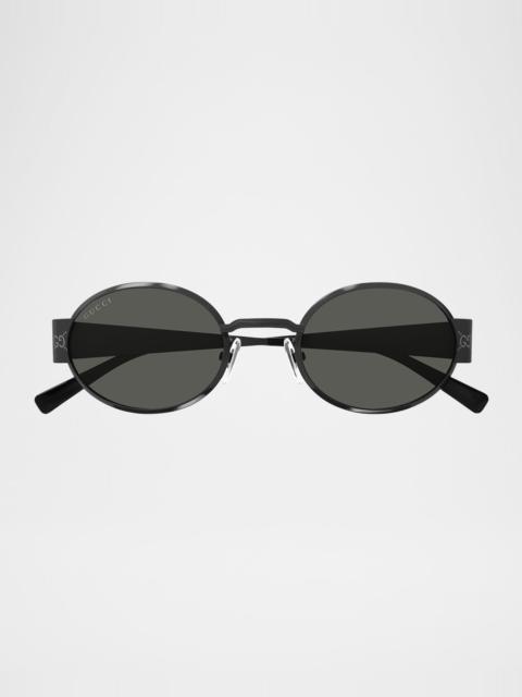 Men's GG1854SM Metal Oval Sunglasses