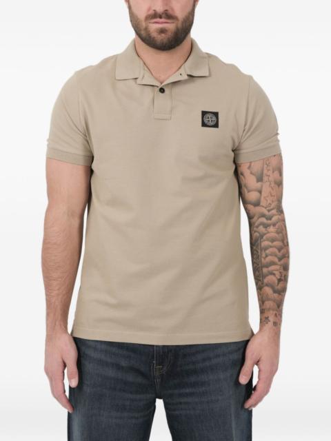 button-fastening logo-patch polo shirt