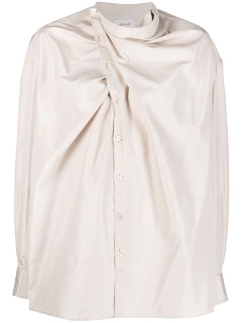 draped silk shirt