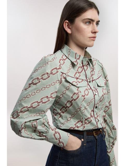 Cotton Sateen Volume Sleeve Shirt