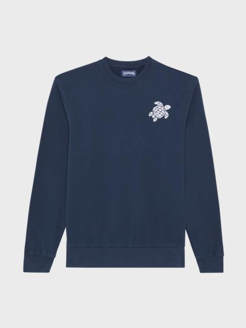MEN CREWNECK COTTON SWEATSHIRT BIG TURTLE EMBROIDERY