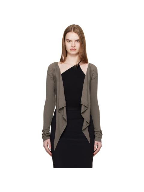 Gray Temple Crop Wrap Top